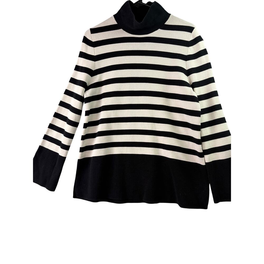 COS Striped Turtleneck Sweater – Black & White – Size XS